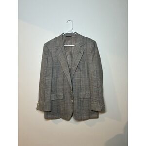 vintage gray and brown houndstooth Meeting Street 41L Sport Blazer Old Money